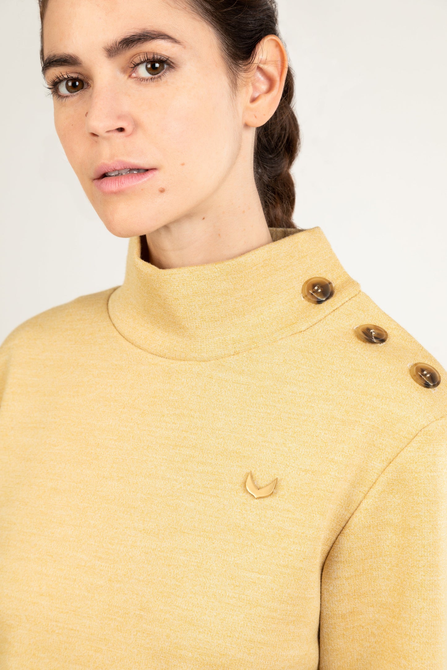 LUTAN RG -  High Collar Sweater in Twisted Wool Jersey
